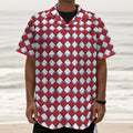 Fourth of July American Plaid Print Textured Short Sleeve Shirt