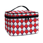 Fourth of July American Plaid Print Travel Makeup Bag