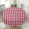 Fourth of July American Plaid Print Waterproof Round Tablecloth