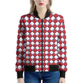 Fourth of July American Plaid Print Women's Bomber Jacket