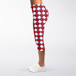 Fourth of July American Plaid Print Women's Capri Leggings