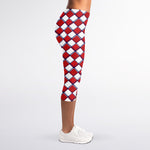 Fourth of July American Plaid Print Women's Capri Leggings