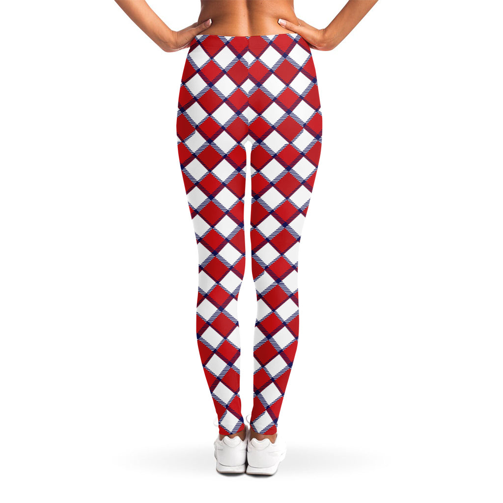 Fourth of July American Plaid Print Women's Leggings