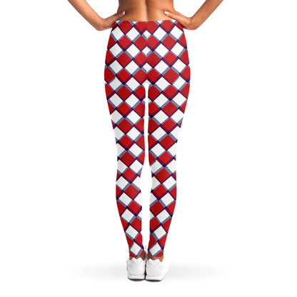 Fourth of July American Plaid Print Women's Leggings