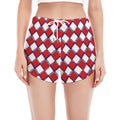 Fourth of July American Plaid Print Women's Split Running Shorts