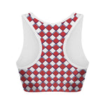 Fourth of July American Plaid Print Women's Sports Bra