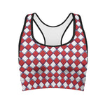 Fourth of July American Plaid Print Women's Sports Bra