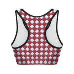 Fourth of July American Plaid Print Women's Sports Bra