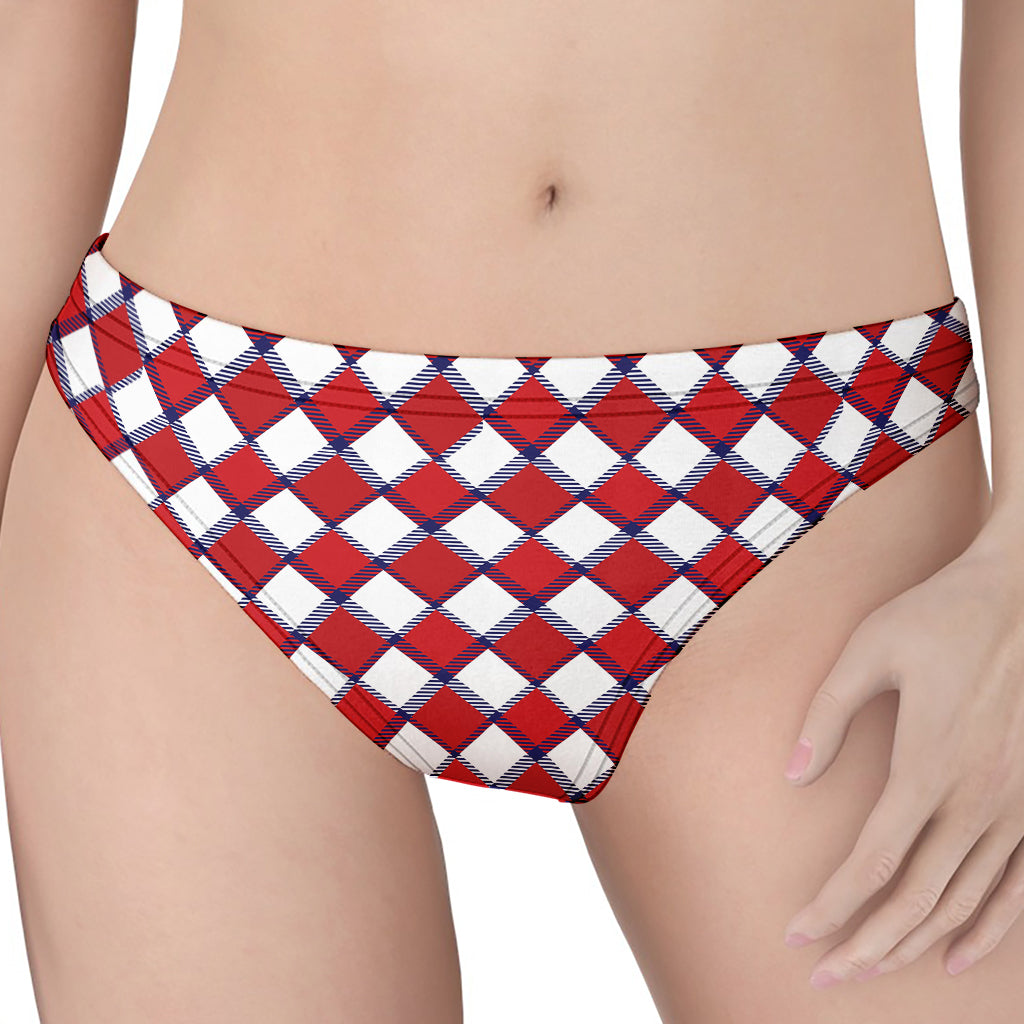 Fourth of July American Plaid Print Women's Thong
