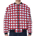 Fourth of July American Plaid Print Zip Sleeve Bomber Jacket