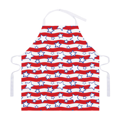 Fourth of July USA Star Pattern Print Adjustable Apron