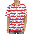 Fourth of July USA Star Pattern Print Aloha Shirt