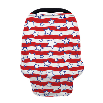 Fourth of July USA Star Pattern Print Baby Seat Cover