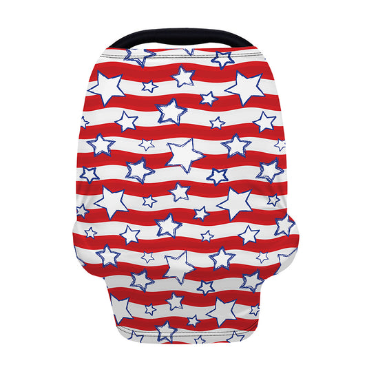 Fourth of July USA Star Pattern Print Baby Seat Cover