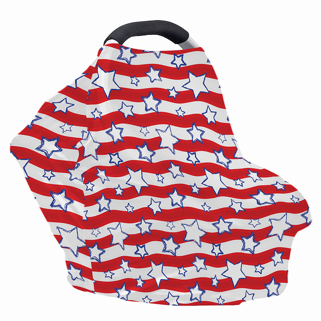 Fourth of July USA Star Pattern Print Baby Seat Cover