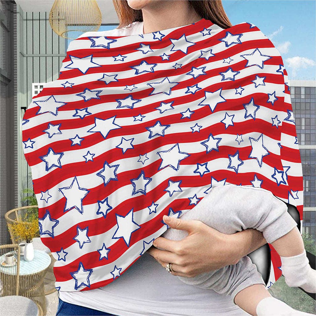 Fourth of July USA Star Pattern Print Baby Seat Cover