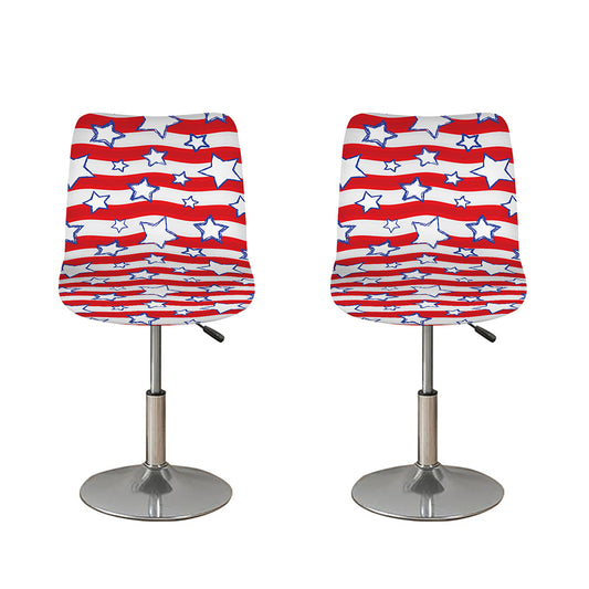 Fourth of July USA Star Pattern Print Bar Stool Covers