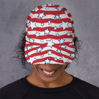 Fourth of July USA Star Pattern Print Baseball Cap