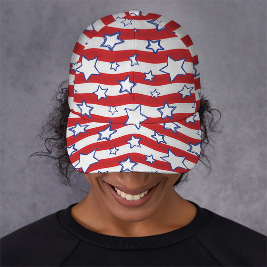Fourth of July USA Star Pattern Print Baseball Cap