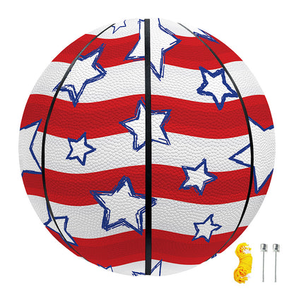 Fourth of July USA Star Pattern Print Basketball