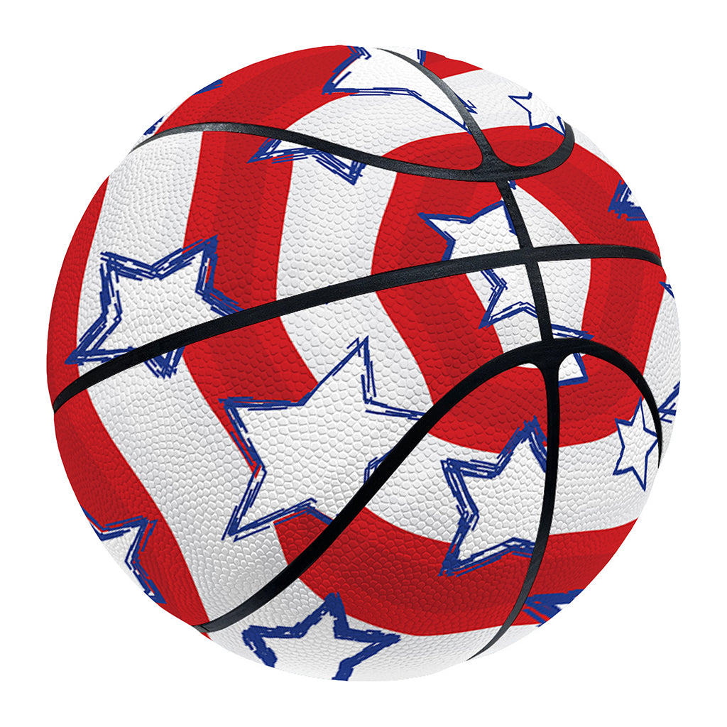 Fourth of July USA Star Pattern Print Basketball