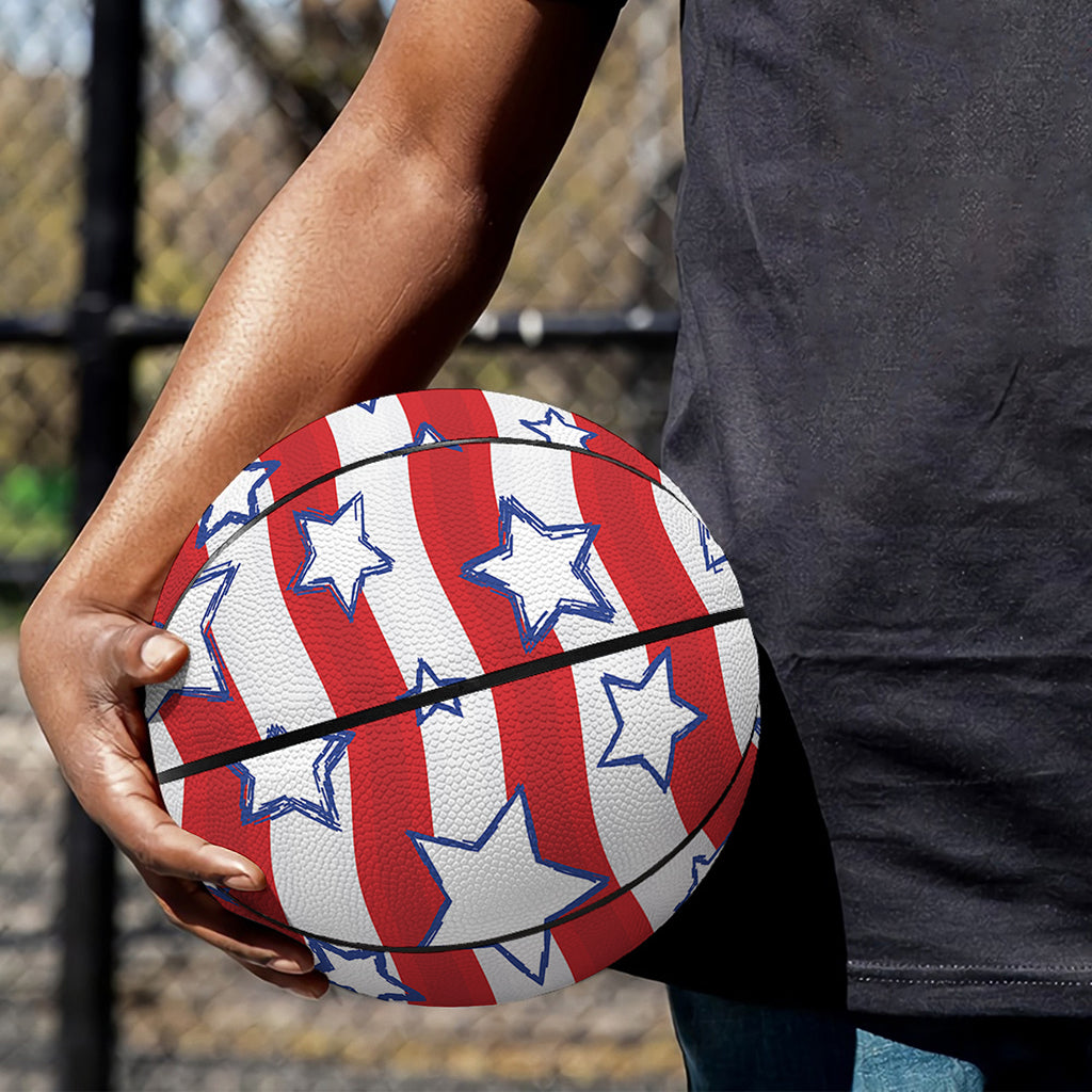 Fourth of July USA Star Pattern Print Basketball