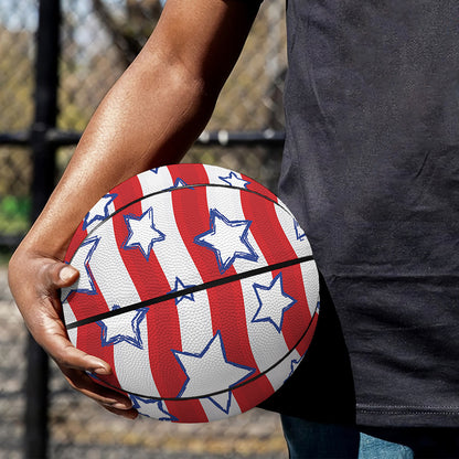 Fourth of July USA Star Pattern Print Basketball