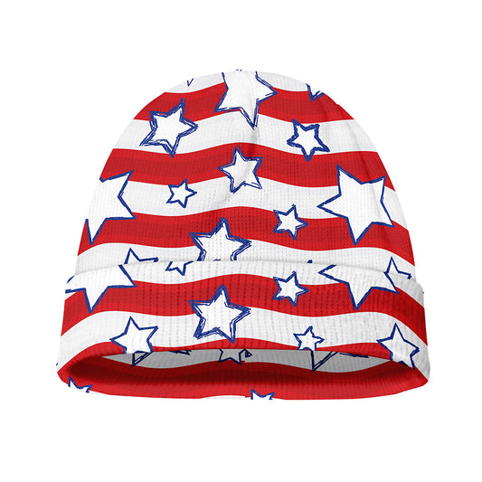 Fourth of July USA Star Pattern Print Beanie