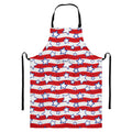 Fourth of July USA Star Pattern Print Bib Apron With Pocket