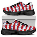 Fourth of July USA Star Pattern Print Black Chunky Shoes