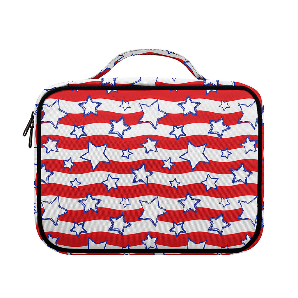 Fourth of July USA Star Pattern Print Briefcase Bible Bag