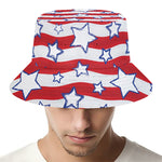 Fourth of July USA Star Pattern Print Bucket Hat