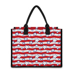 Fourth of July USA Star Pattern Print Canvas Tote Bag