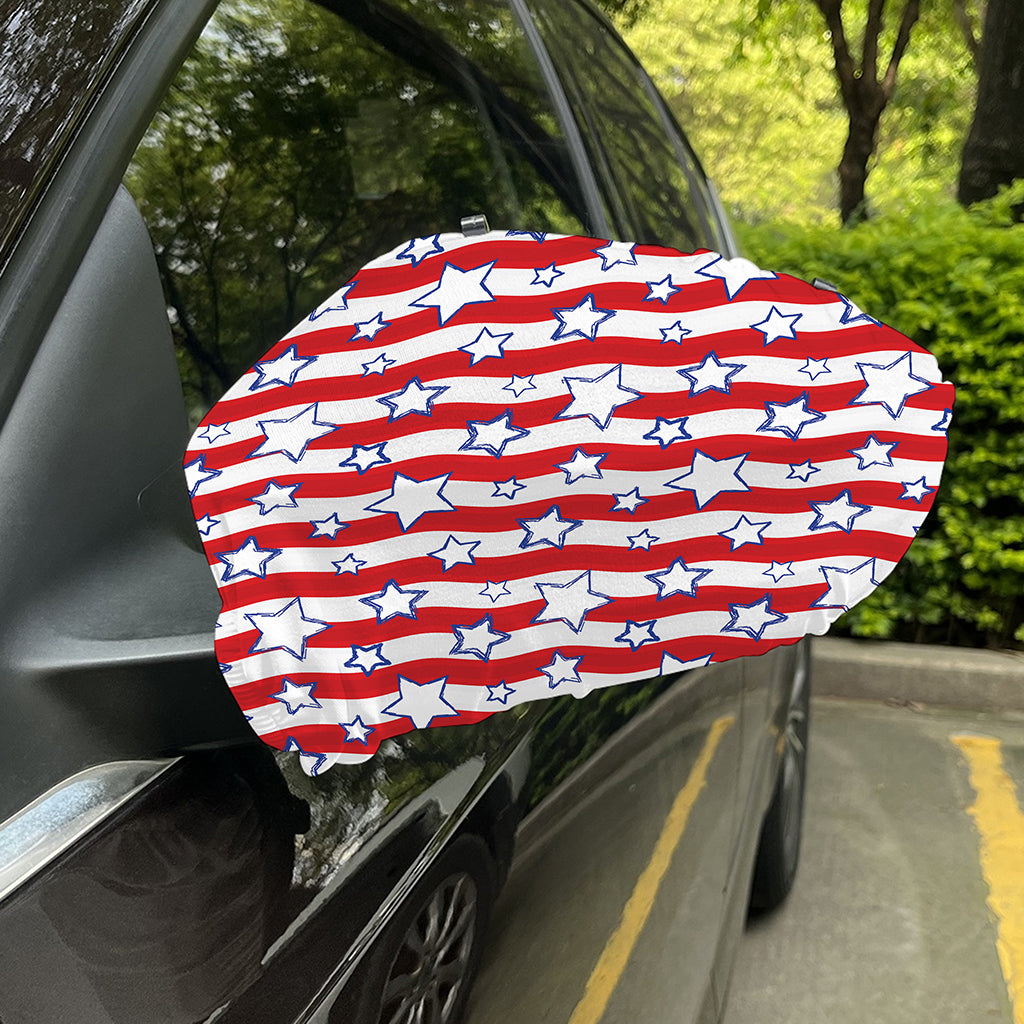 Fourth of July USA Star Pattern Print Car Side Mirror Covers
