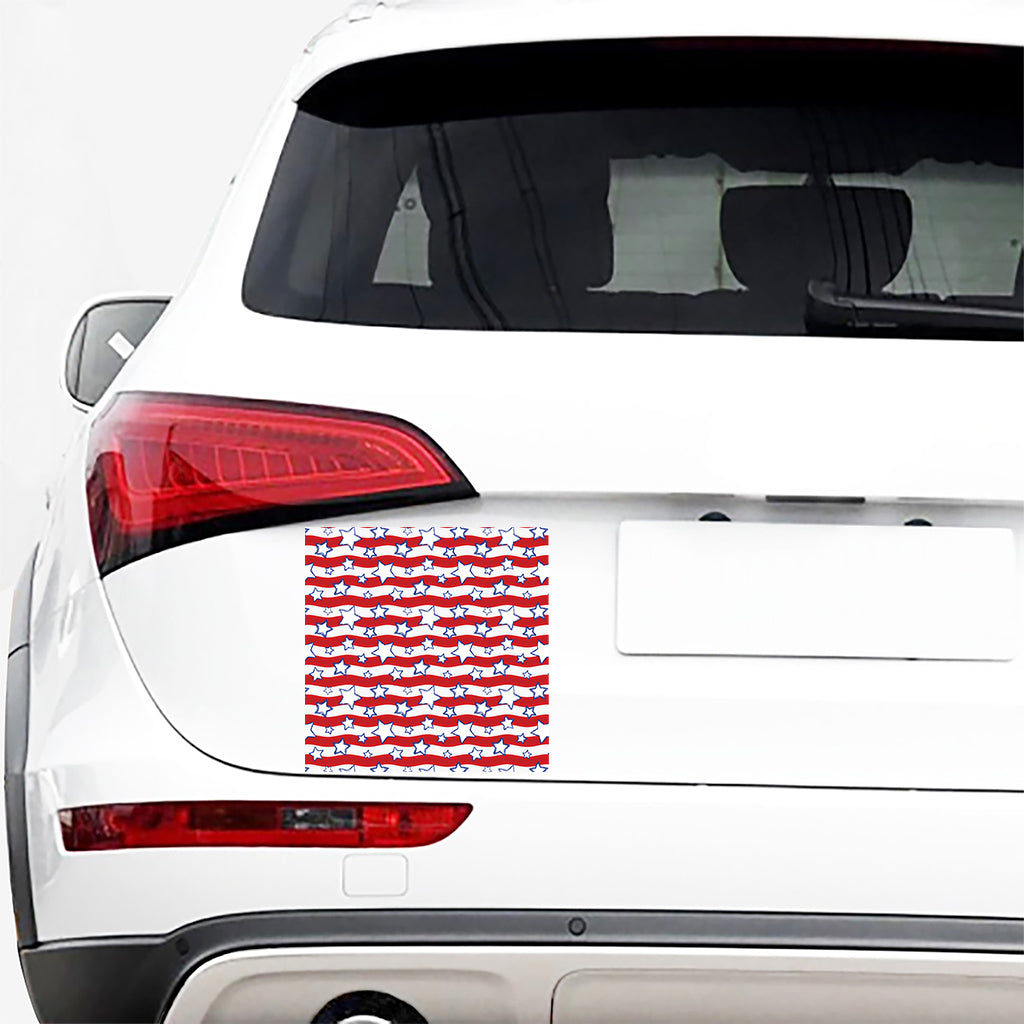 Fourth of July USA Star Pattern Print Car Sticker