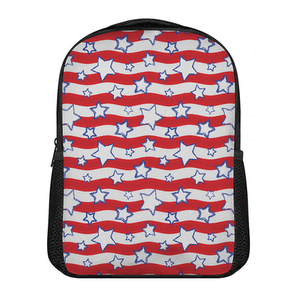 Fourth of July USA Star Pattern Print Casual Backpack