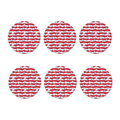 Fourth of July USA Star Pattern Print Coaster Set