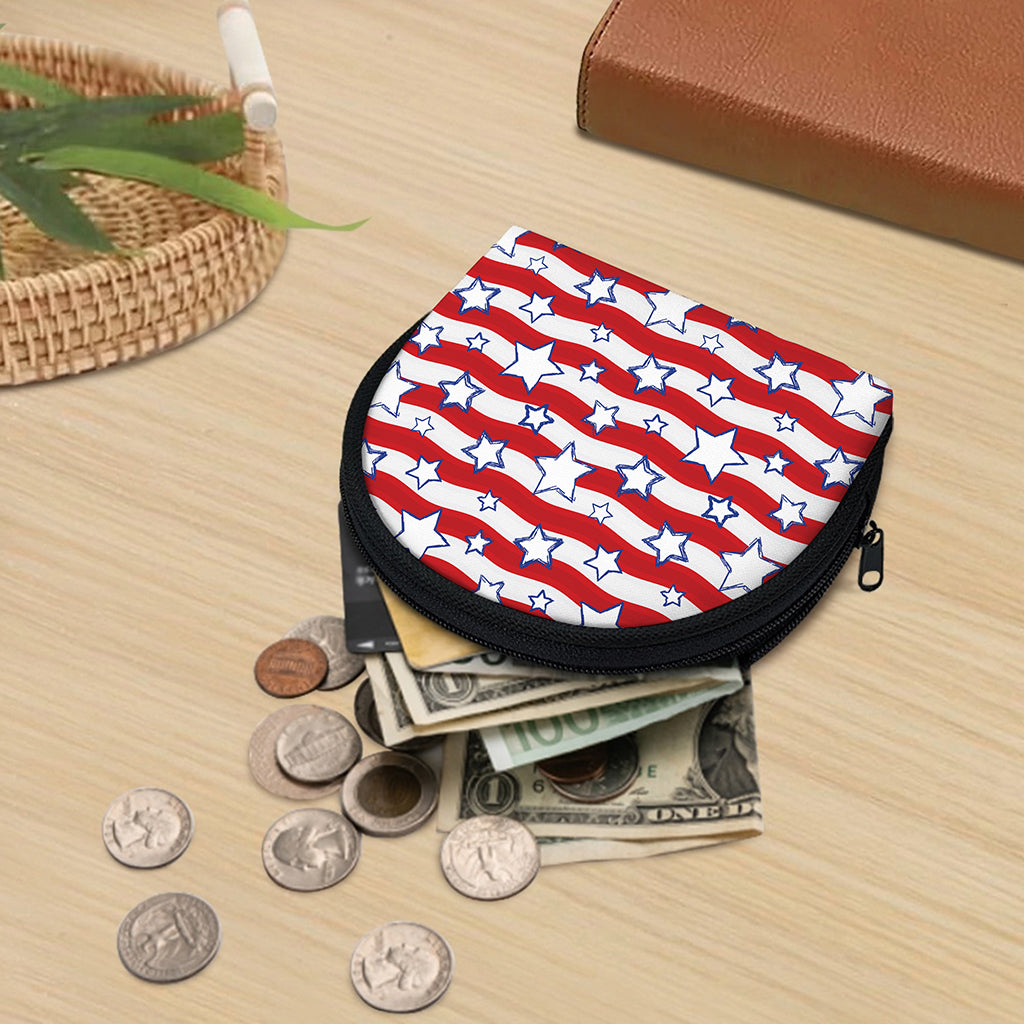Fourth of July USA Star Pattern Print Coin Purse