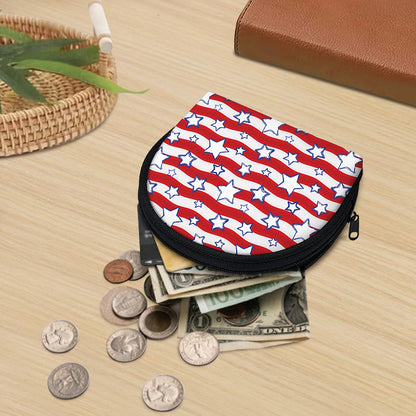 Fourth of July USA Star Pattern Print Coin Purse