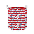 Fourth of July USA Star Pattern Print Collapsible Laundry Basket