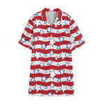 Fourth of July USA Star Pattern Print Cotton Hawaiian Shirt