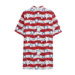 Fourth of July USA Star Pattern Print Cotton Hawaiian Shirt