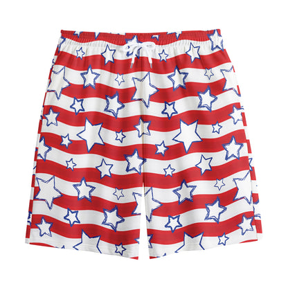 Fourth of July USA Star Pattern Print Cotton Shorts
