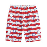 Fourth of July USA Star Pattern Print Cotton Shorts