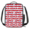 Fourth of July USA Star Pattern Print Crossbody Lunch Bag