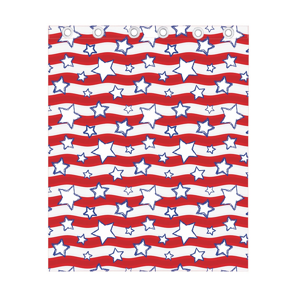 Fourth of July USA Star Pattern Print Curtain