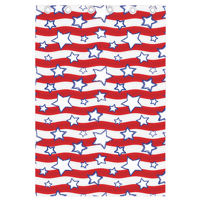 Fourth of July USA Star Pattern Print Curtain