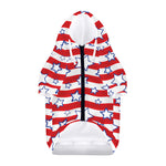 Fourth of July USA Star Pattern Print Dog Zip Up Hoodie
