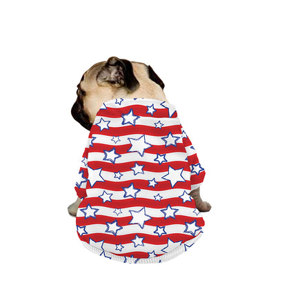 Fourth of July USA Star Pattern Print Dog Zip Up Jacket