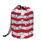 Fourth of July USA Star Pattern Print Drawstring Makeup Bag